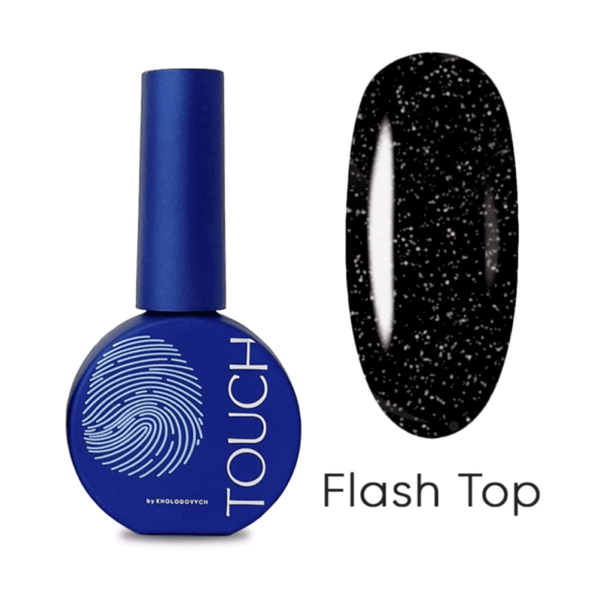 TOUCH No Wipe Top Flash, 13ml, swatch on nail tip