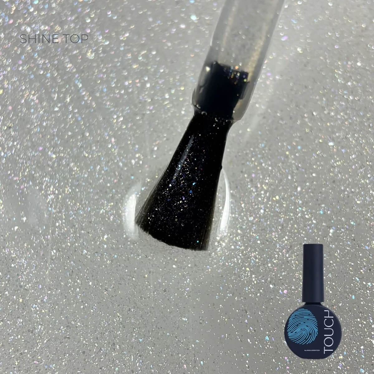 TOUCH No Wipe Top Shine, 13ml, label close-up