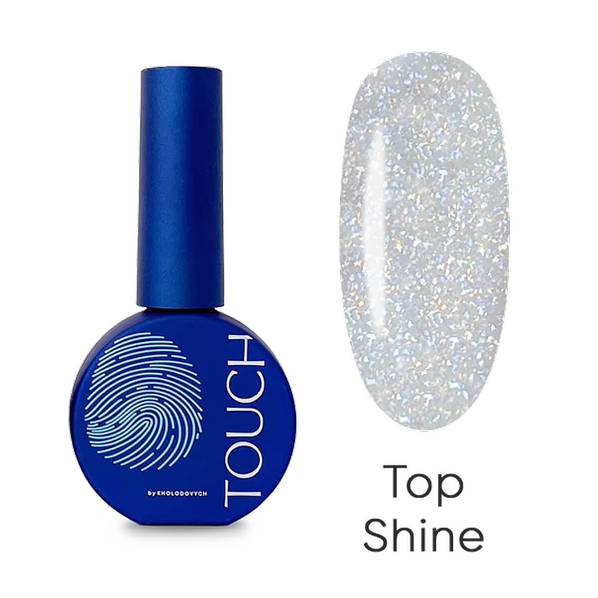 TOUCH No Wipe Top Shine, 13ml, swatch on nail tip