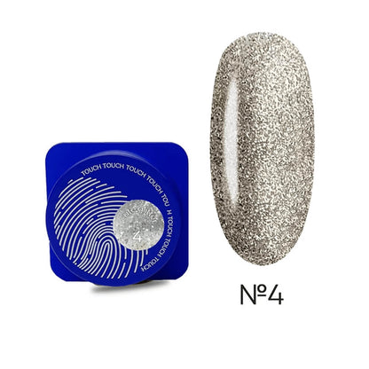 5ml — TOUCH Cute Glitter 4 — closed jar, yellow gold fine glitter