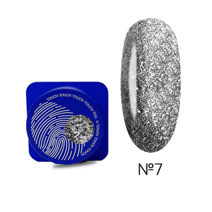 5ml — TOUCH Cute Glitter 7 — closed jar, diamond silver fine glitter