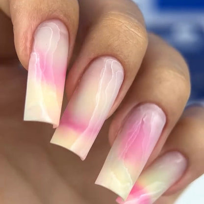 5pcs — TOUCH Aqua Drops Pastel Collection — full manicure with watercolor design
