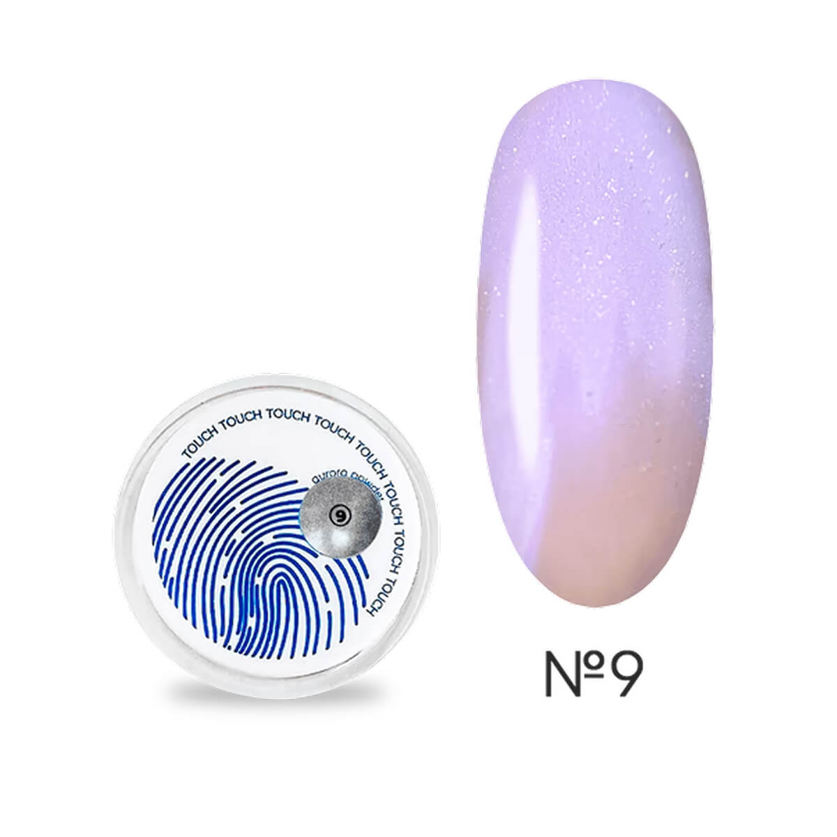TOUCH Aurora Powder 09 iridescent nail powder for glazed manicure effects