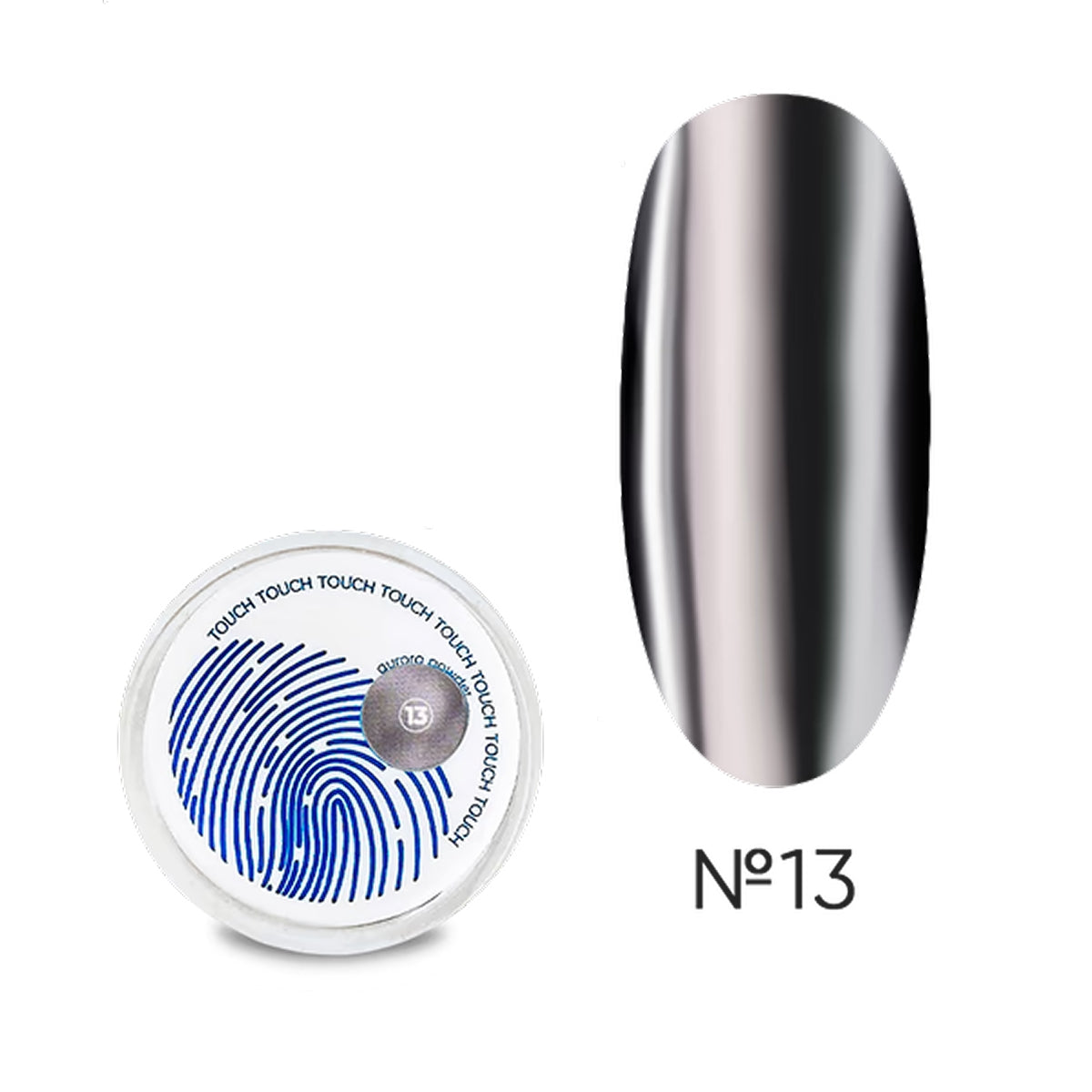 TOUCH Aurora Powder 13 warm gray chrome nail powder 5ml