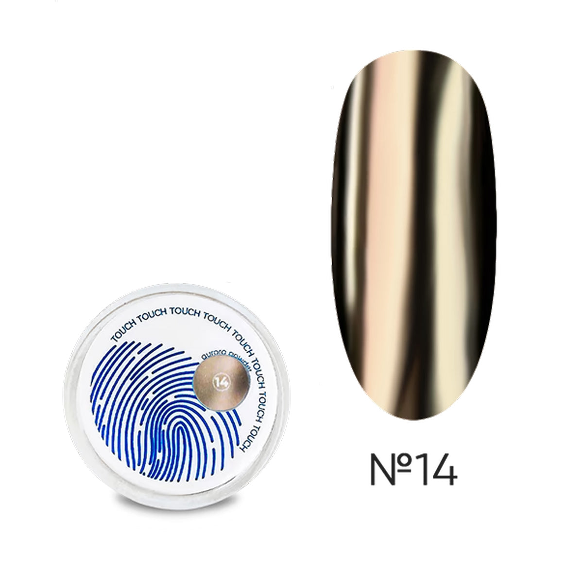 TOUCH Aurora Powder 14 gold chrome nail powder 5ml