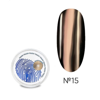 TOUCH Aurora Powder 15 golden brown chrome nail powder 5ml