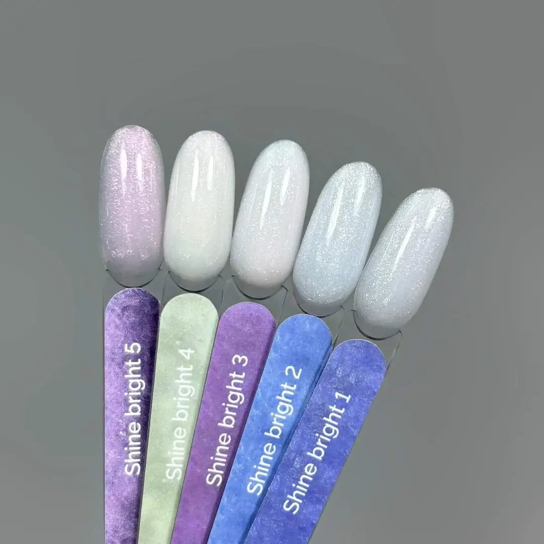 15ml — TOUCH Builder Gel Shine Bright 1 — label close-up, milky lilac shade