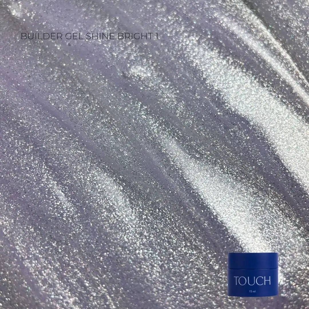 TOUCH Builder Gel Shine Bright 1 — full extension set, lilac pearl shimmer finish