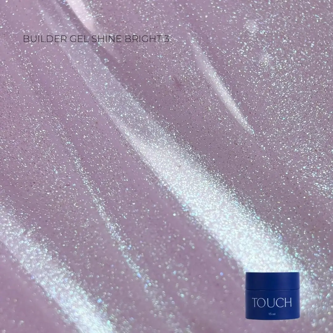 TOUCH Builder Gel Shine Bright 3 — label close-up, milky pink shade