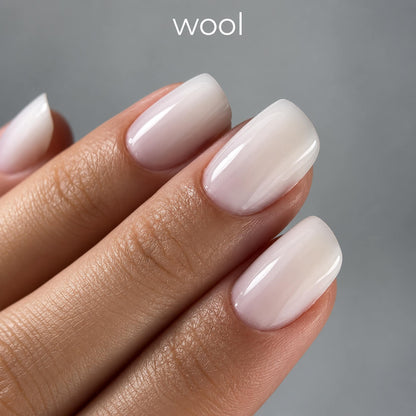 TOUCH Builder Gel Wool brings a delicate milky tone 