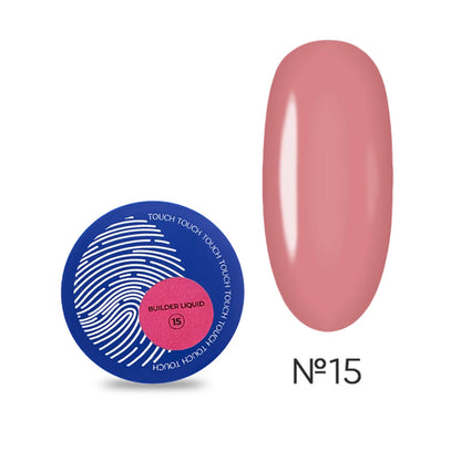 TOUCH Builder Liquid #15 professional coral nail modeling gel in 15ml packaging