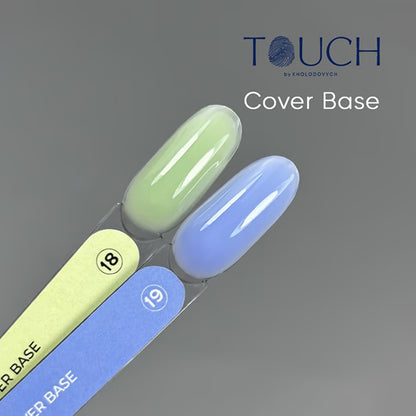 TOUCH Cover Base 18 — open bottle with brush, light green gel
