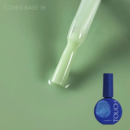 13ml — TOUCH Cover Base 18 — bottle paired with a TOUCH top coat