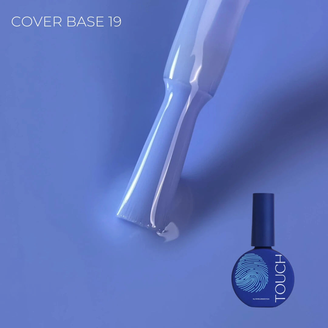 TOUCH Cover Base 19 — full manicure, light blue camouflage coverage