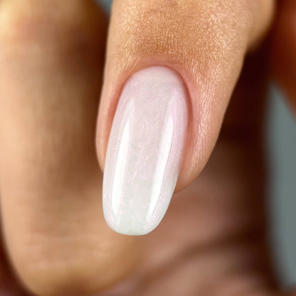Silver-pink TOUCH Perla 3 camouflage nail base with pearl chrome effect