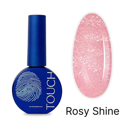TOUCH Cover Base Rosy Shine, 30ml, swatch on nail tip