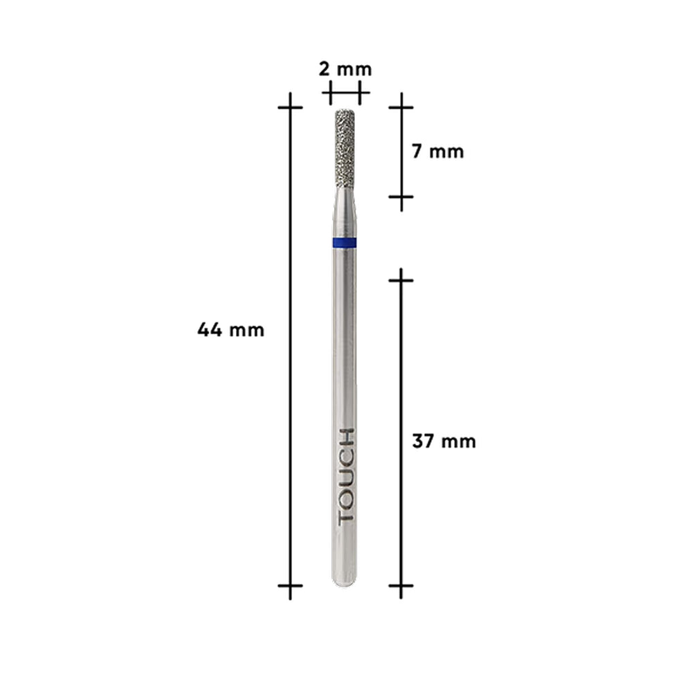 TOUCH Cylinder Nail Drill Bit Blue 2.0 mm