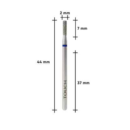 TOUCH Cylinder Nail Drill Bit Blue 2.0 mm