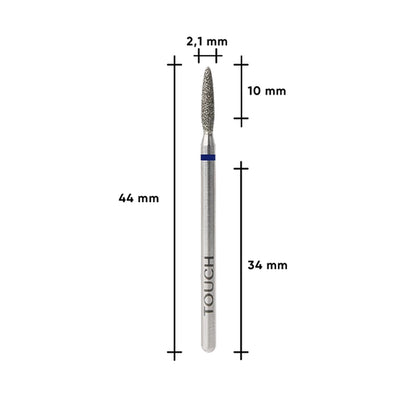 021 — TOUCH Diamond Flame Bit Rounded Tip Blue — cuticle treatment in progress