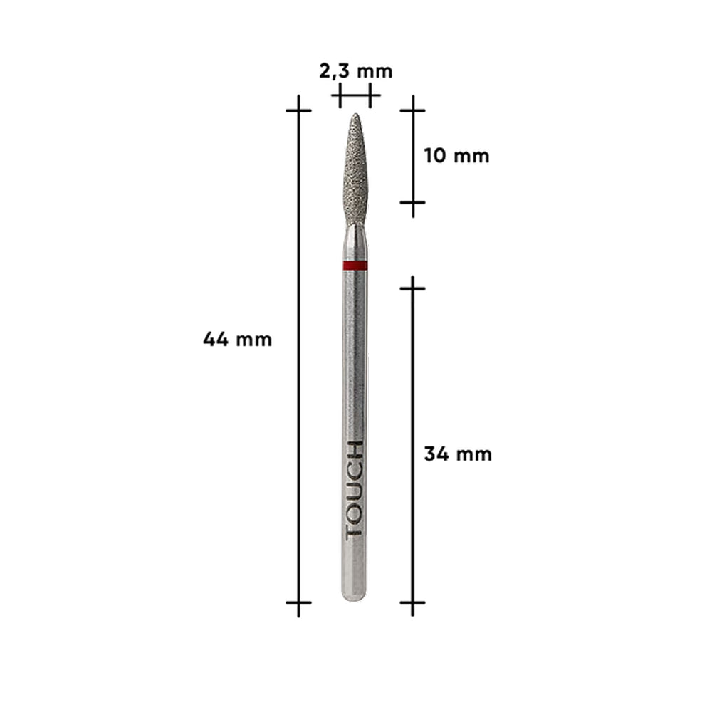 023 — TOUCH Diamond Flame Bit Rounded Tip Red — packaging detail