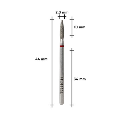 023 — TOUCH Diamond Flame Bit Rounded Tip Red — packaging detail