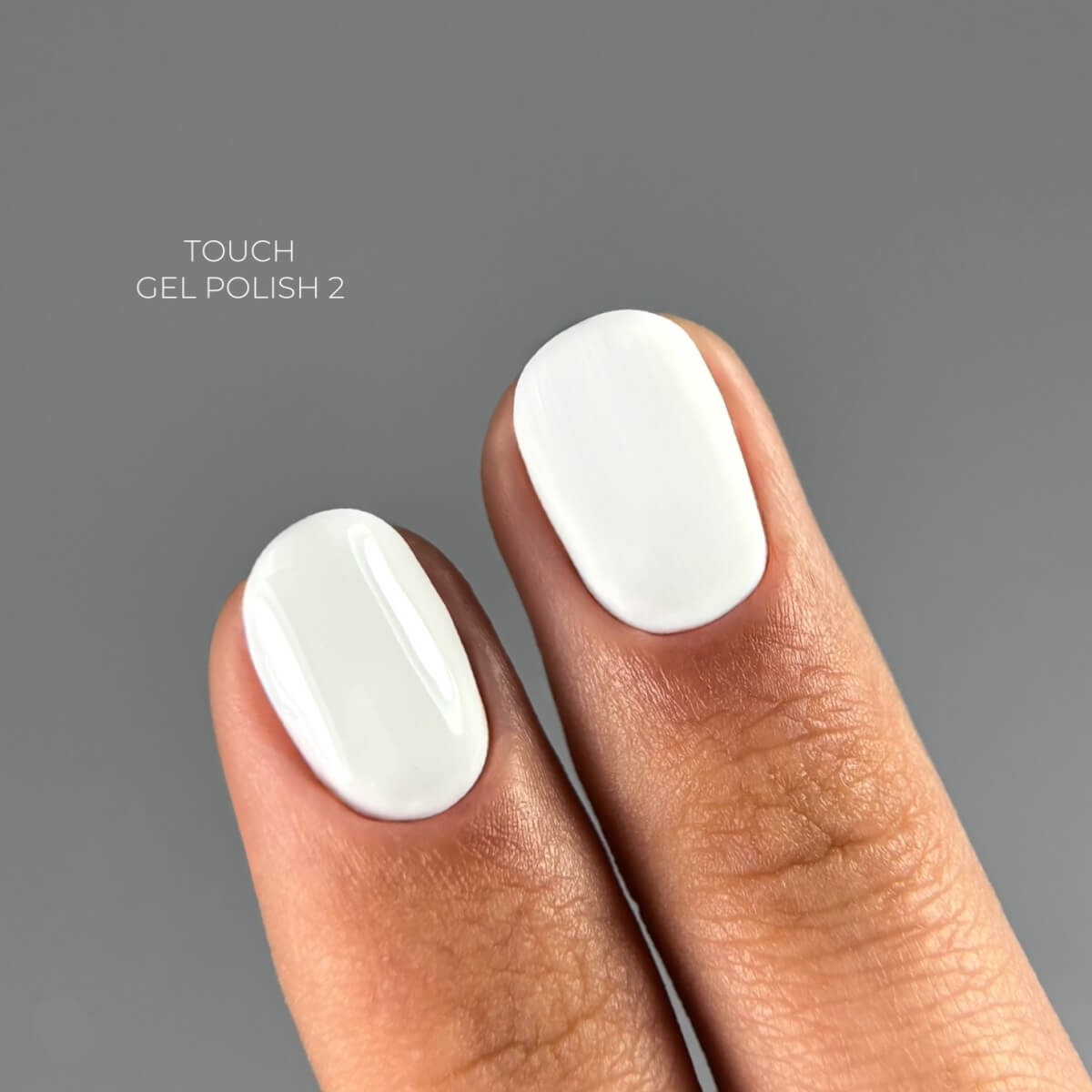 TOUCH #02 bright white gel nail polish in 9ml bottle