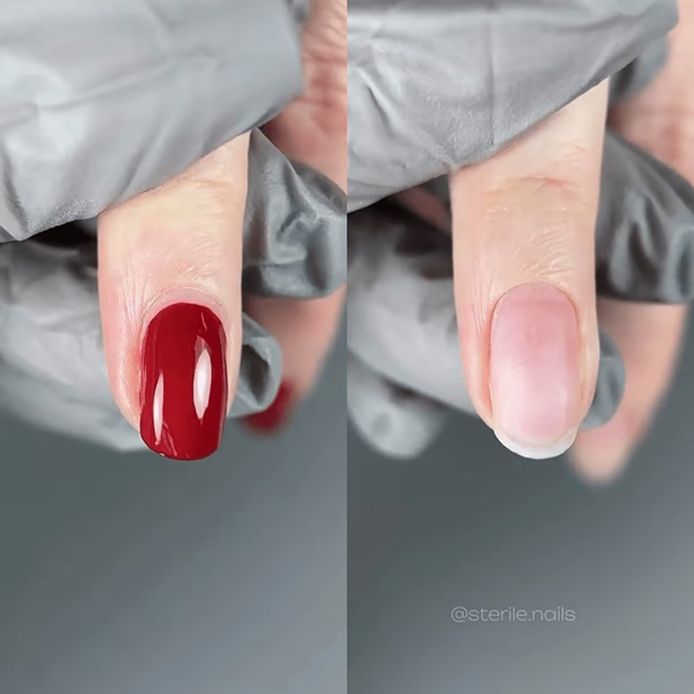 TOUCH Gel Remover — pressed against a polished nail
