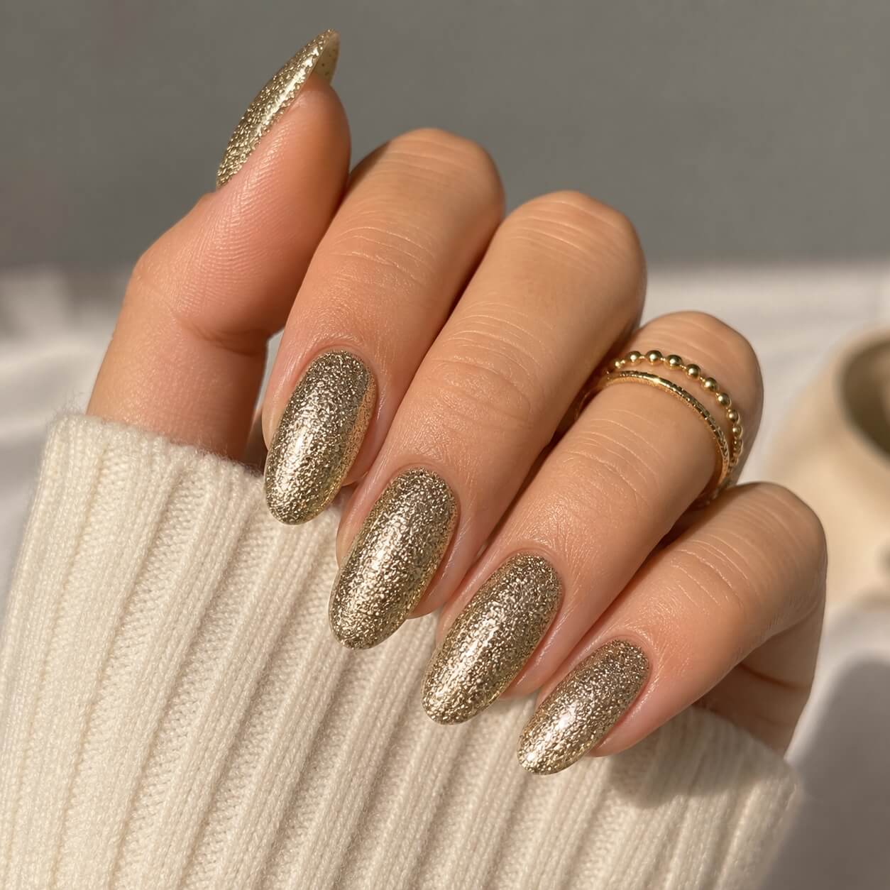 OUCH Glitter Gel 2 — label close-up, gold shade