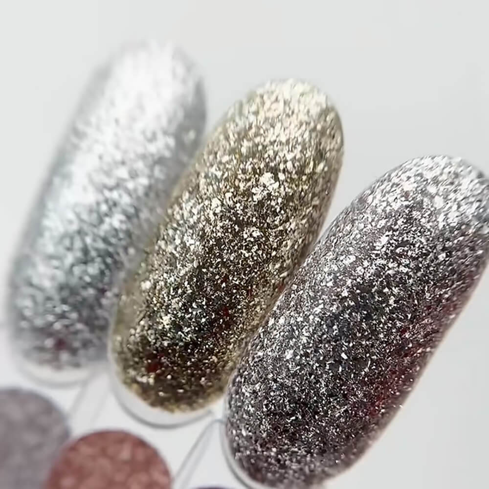 TOUCH Glitter Gel 3 — open jar with brush, dense glitter gel