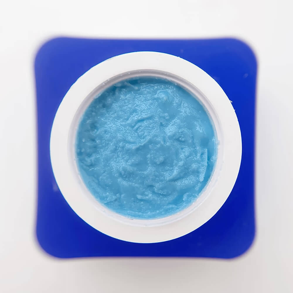TOUCH Gypsum Gel Blue — 3D texture applied to nail tip