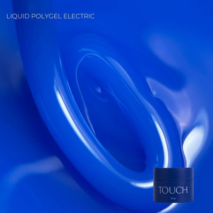 Electric blue TOUCH liquid polygel for strengthening natural nails