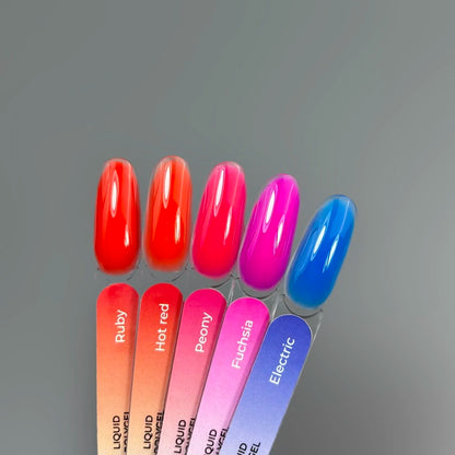 TOUCH Liquid Polygel in Ruby shade for nail modeling, 15ml
