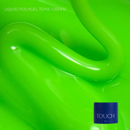 TOUCH Toxic Green is a neon green liquid polygel, 15ml