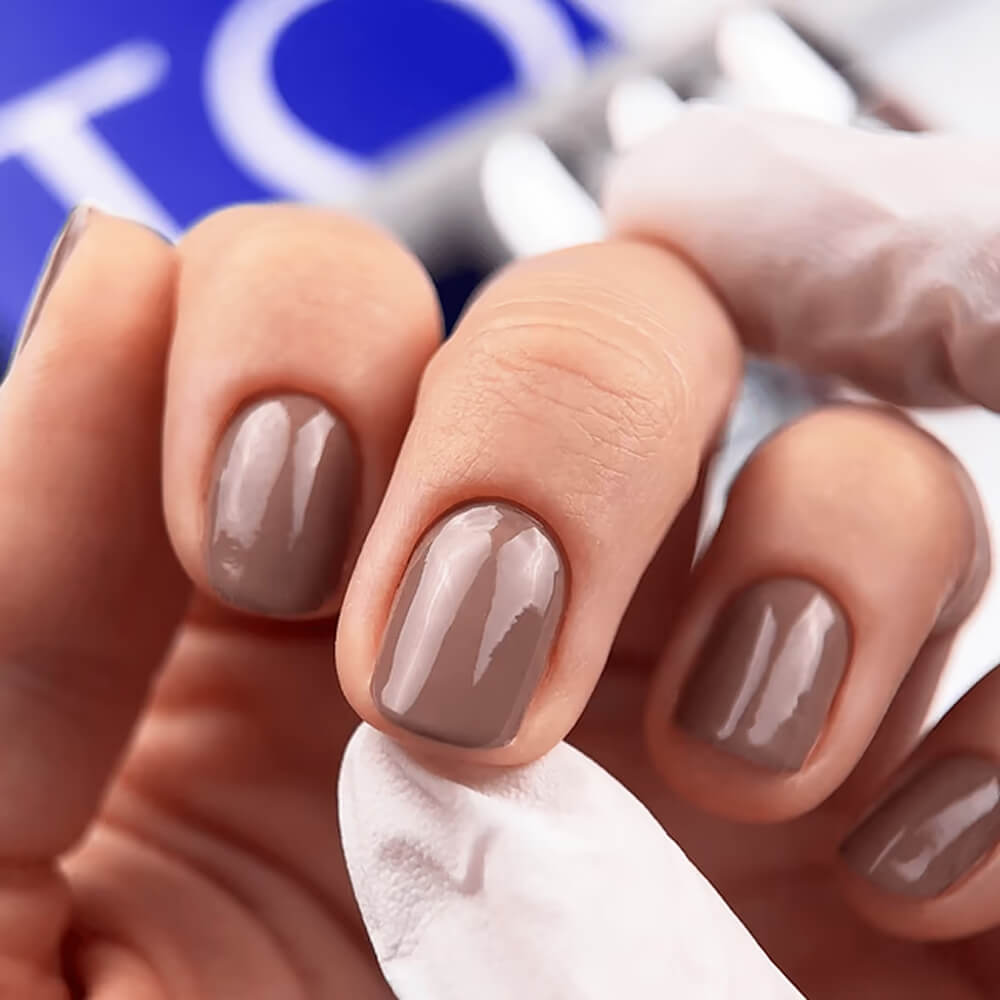 TOUCH Nail Polish 04 — label close-up, brown shade