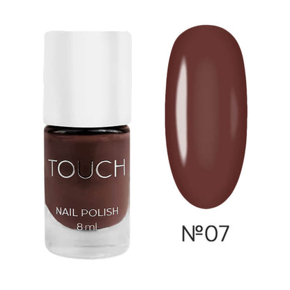 TOUCH Nail Polish 07 — closed bottle, classic deep brown