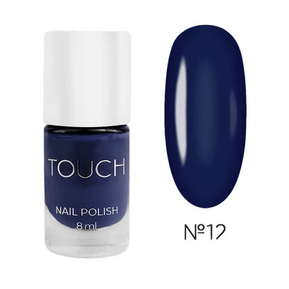 TOUCH Nail Polish 12 — closed bottle, rich blue