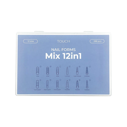 TOUCH Nail Tips Upper Forms Modeling Mix 12in1 set with 288 pieces