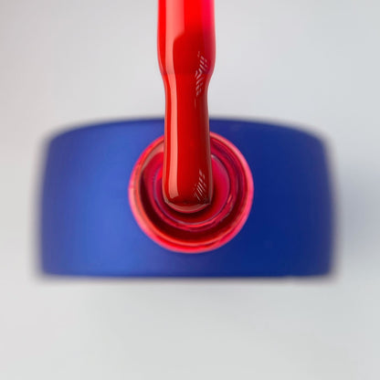 Neon red colored nail base by TOUCH for leveling and full-color sets
