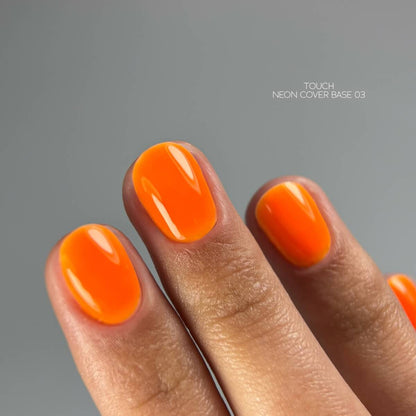 Light orange TOUCH colored nail base #03 with self-leveling formula