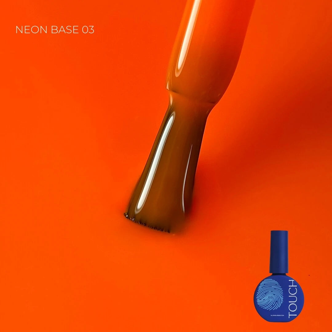 TOUCH Neon Base 03 bright citrus orange base coat in 13ml bottle