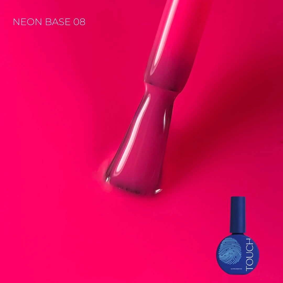 TOUCH Neon Base 08 professional pink base coat for vibrant manicures 13ml