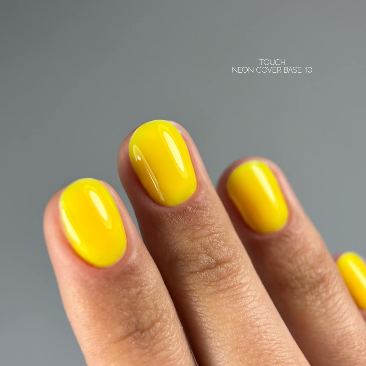 Bright yellow TOUCH #10 camouflage base gel for vivid manicures