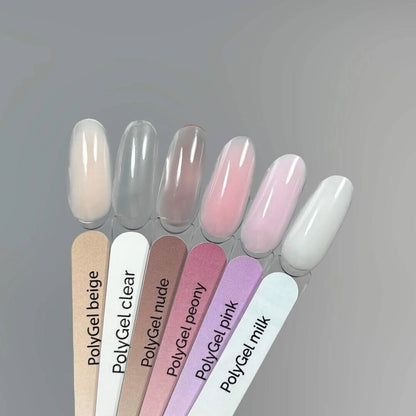 Professional pink polygel by TOUCH for upper and lower nail forms