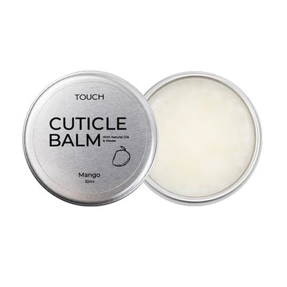 TOUCH Silver Line Cuticle Balm Mango — closed jar, silver premium packaging
