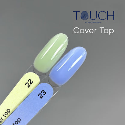 TOUCH Top Cover 22 — full manicure, soft matcha veil finish