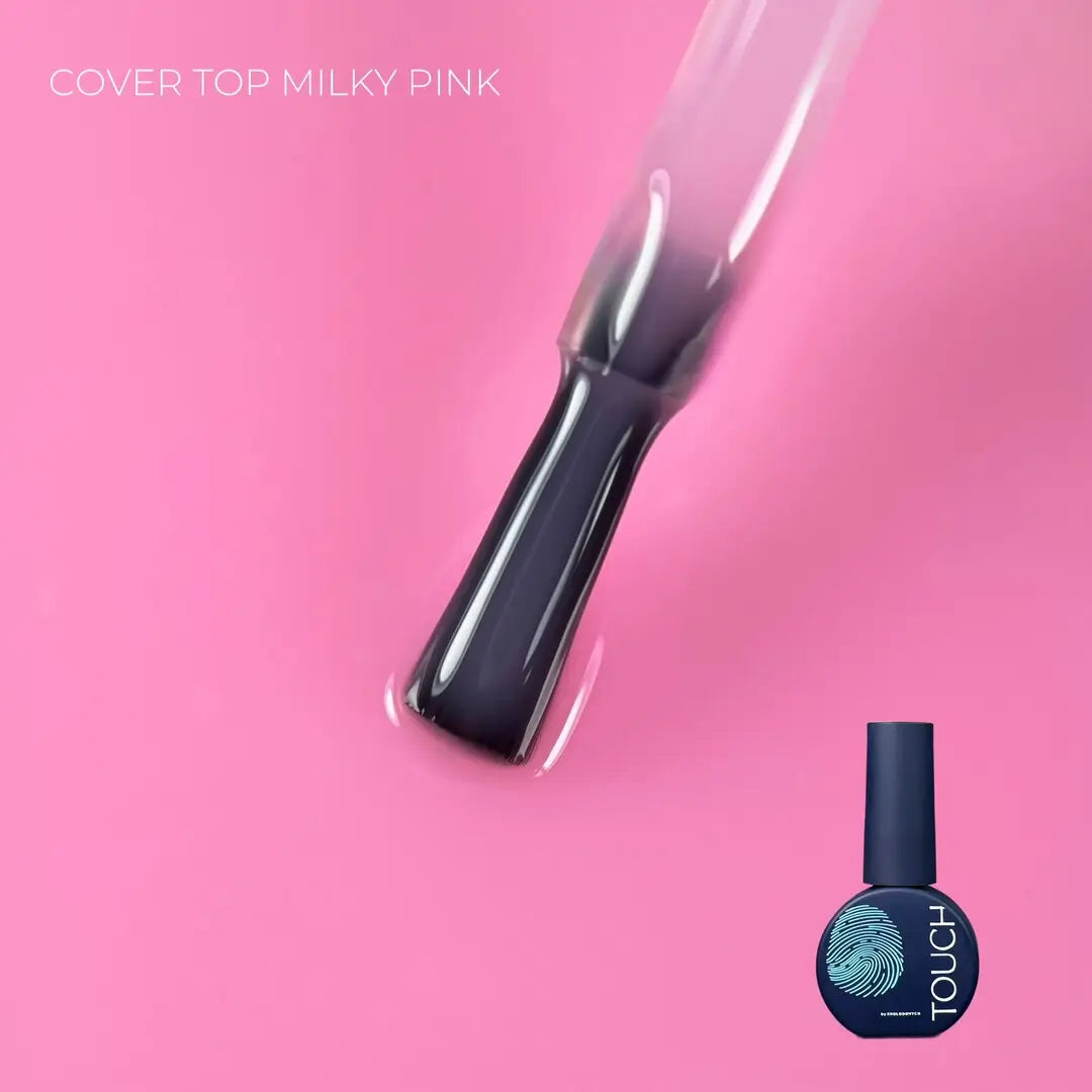 TOUCH Cover Top 10 Milky Pink, 7ml, open bottle with brush