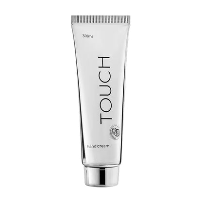 30ml — TOUCH Silver Line Hand Cream Coconut — closed tube, silver premium packaging