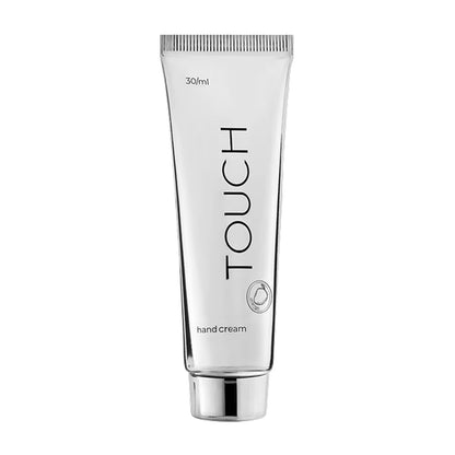 TOUCH Silver Line Hand Cream Mango — closed tube, silver premium packaging