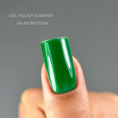 TOUCH Monstera #04 transparent green jelly gel polish with glass effect 9ml