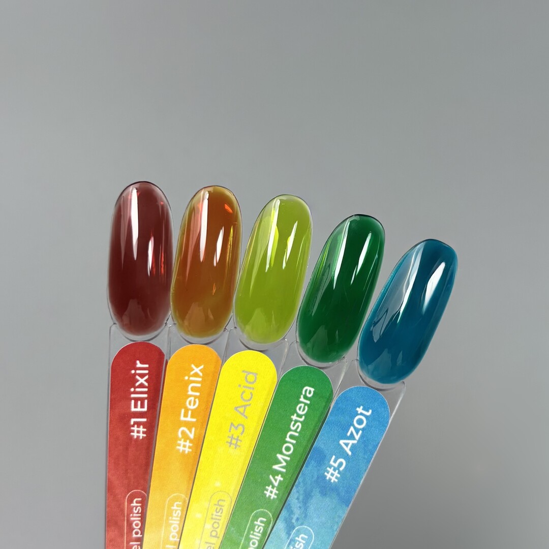 TOUCH Vitrage #04 Monstera semi-transparent green gel polish for nail art